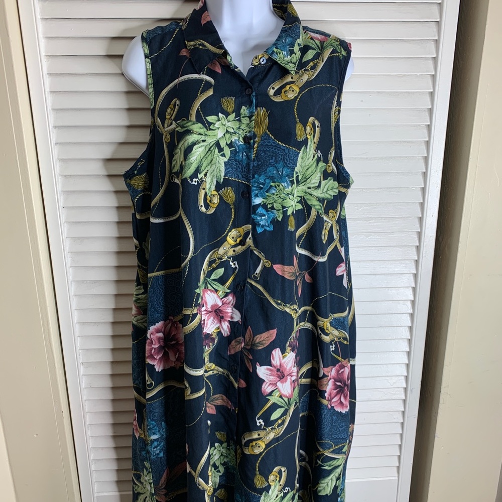 Floral Flowy Shirt Dress